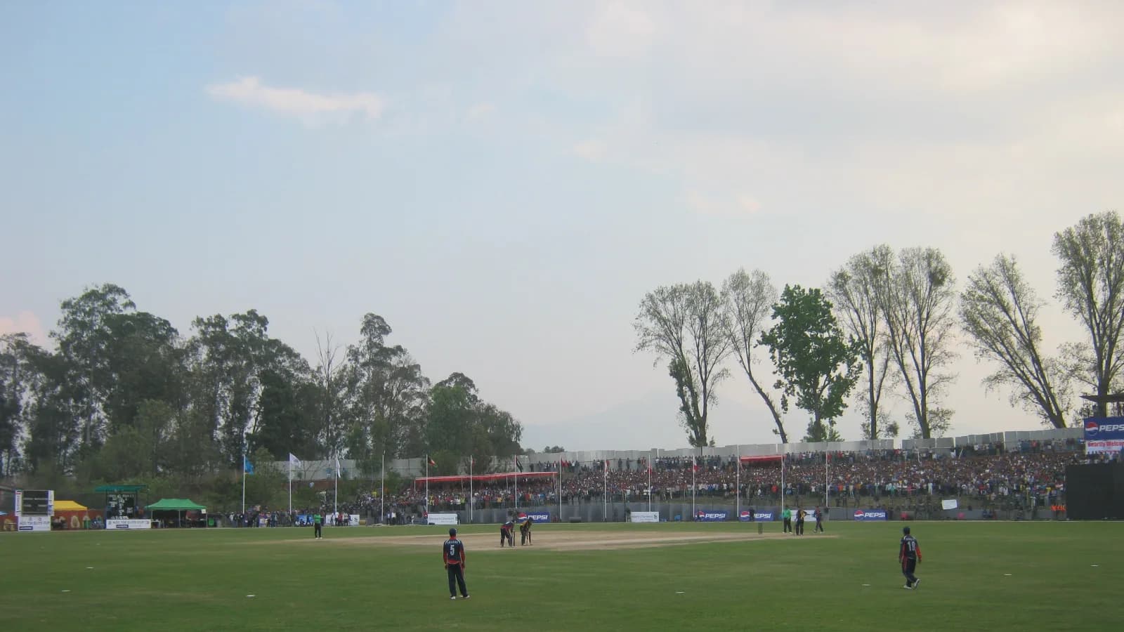 A packed cricket ground in Nepal during an international Twenty20 match