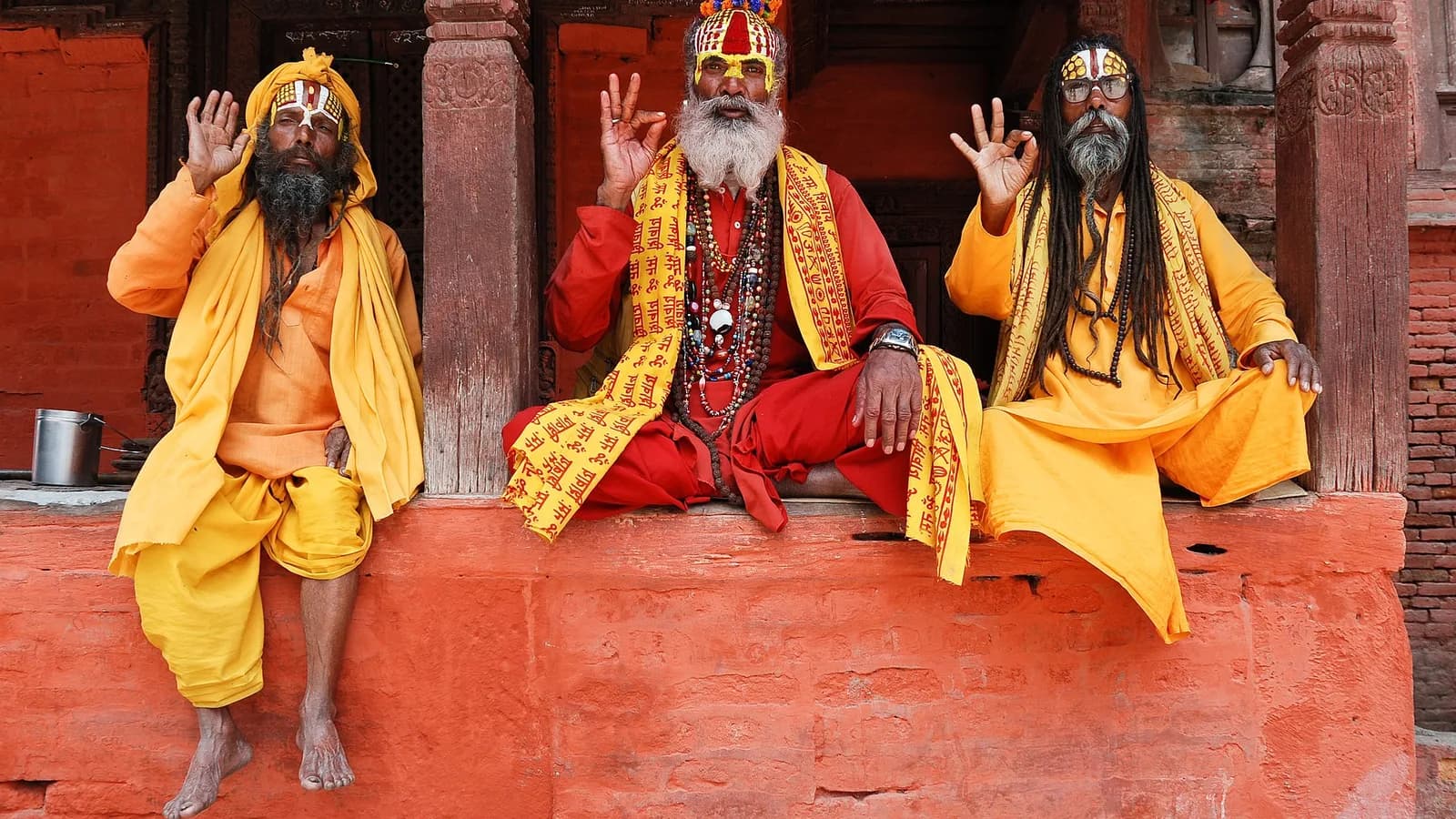 Pagoda temples and sadhus at Kathmandu Durbar Square