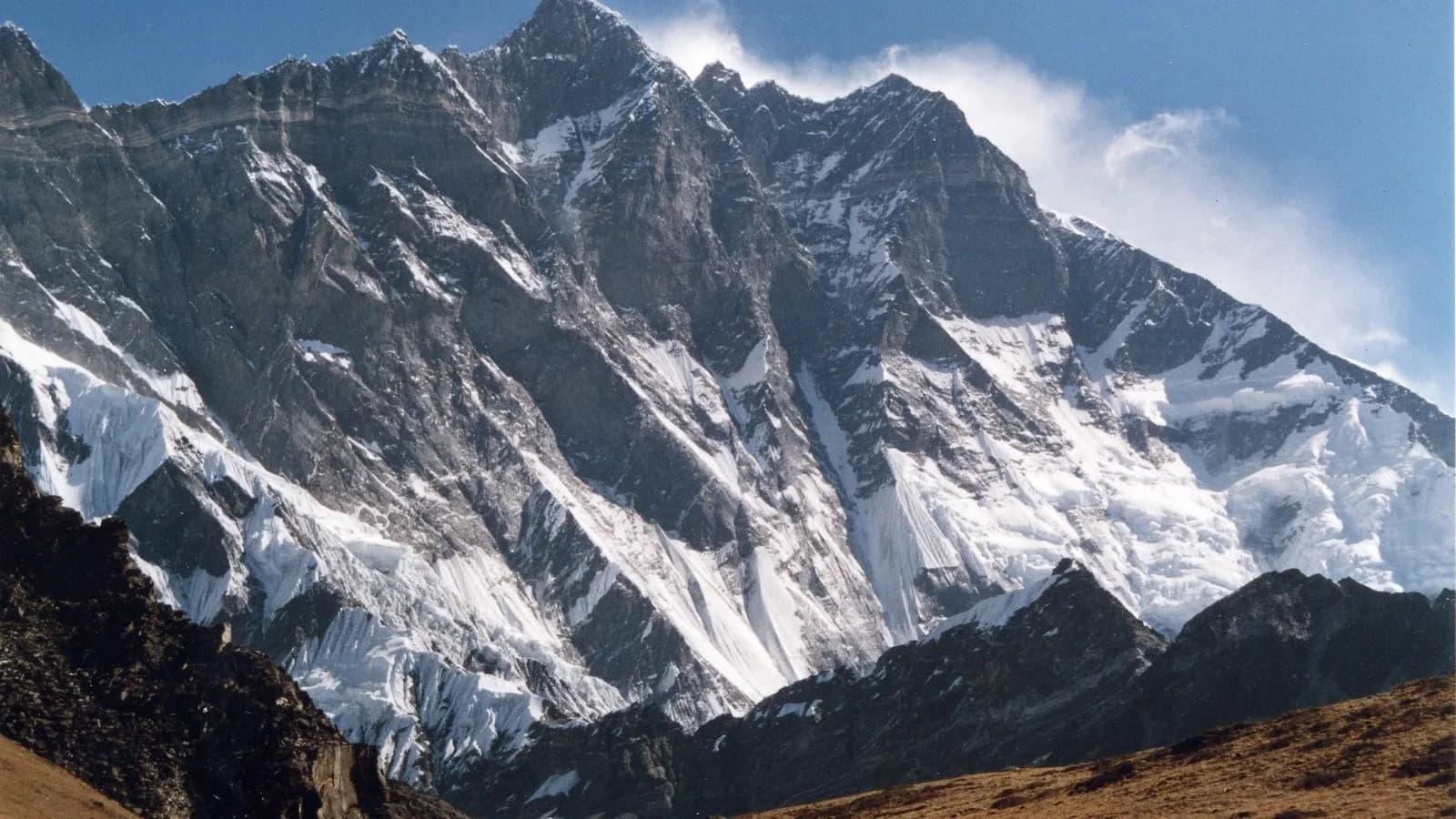 The pyramid summit of Lhotse seen from Chukhung Ri in Nepal's Khumbu region