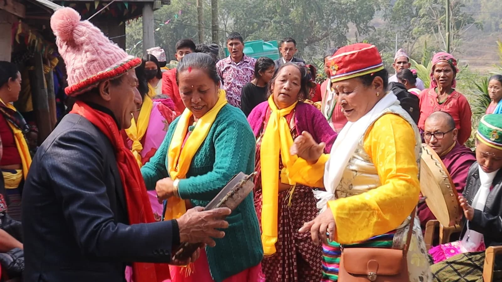 A sarangi, the bowed string instrument at the heart of Nepali folk melody