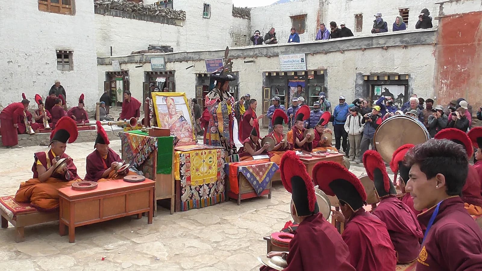 The walled city of Lo Manthang in Upper Mustang set against the arid high-desert mountains